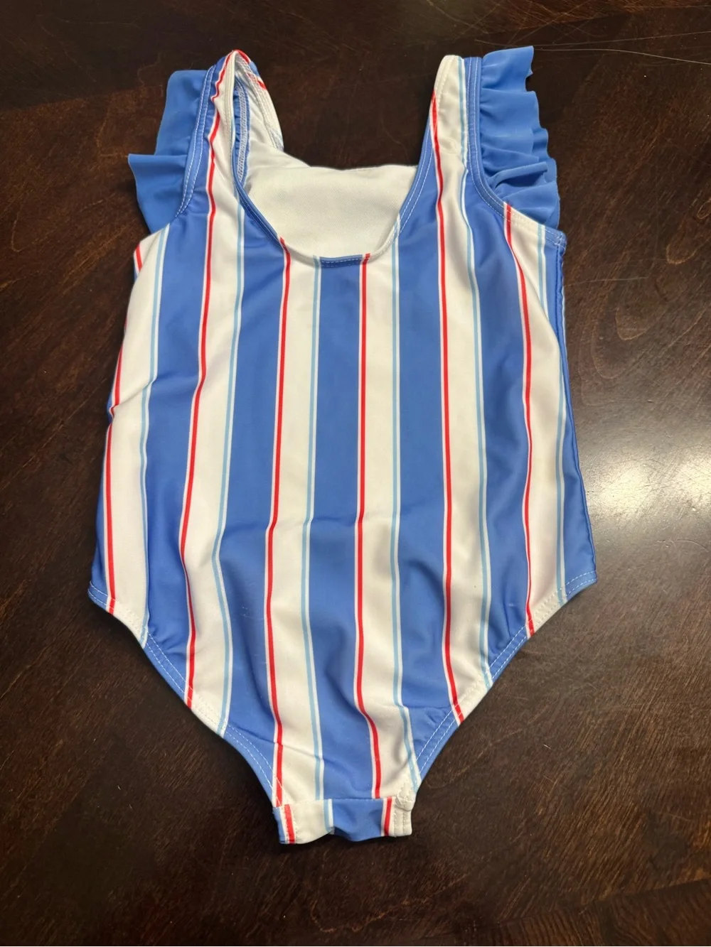 Bluey Kids' One-Piece Swimsuit - Blue Stripe Print (Size 5T)